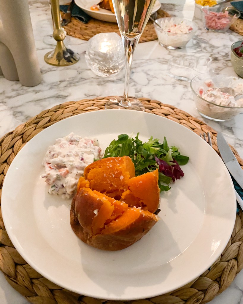 Bakad sötpotatis a la grecque