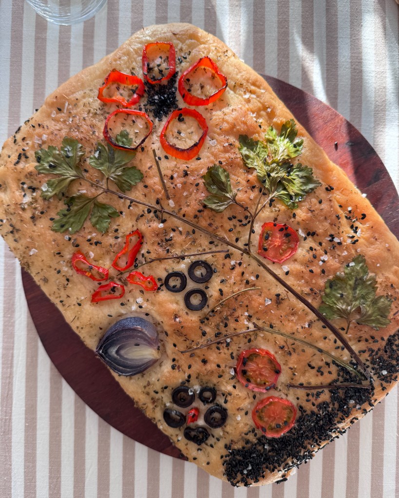 Blommig foccacia