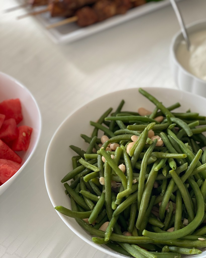 Haricots verts med bönor och vitlök