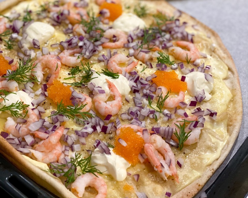 Libapizza bianco med löjrom