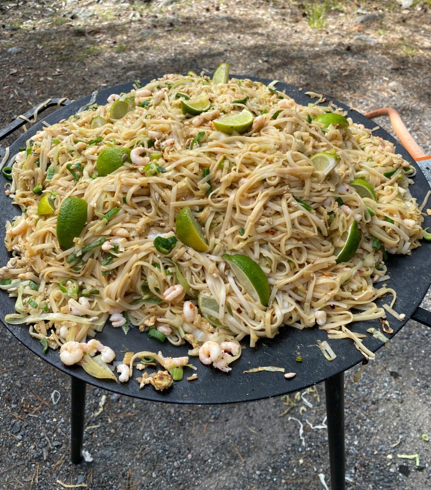 Pad thai med räkor