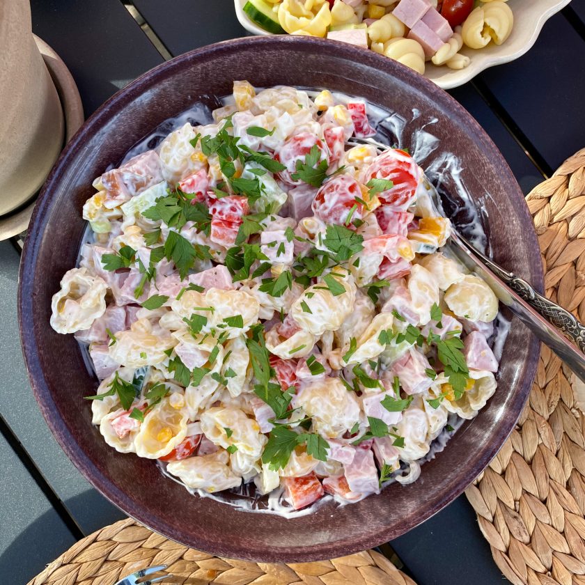 Krämig pastasallad med kassler