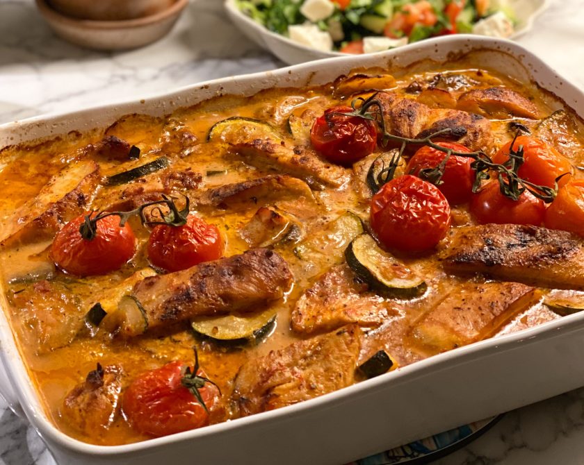 Krämig kyckling- och potatisgratäng