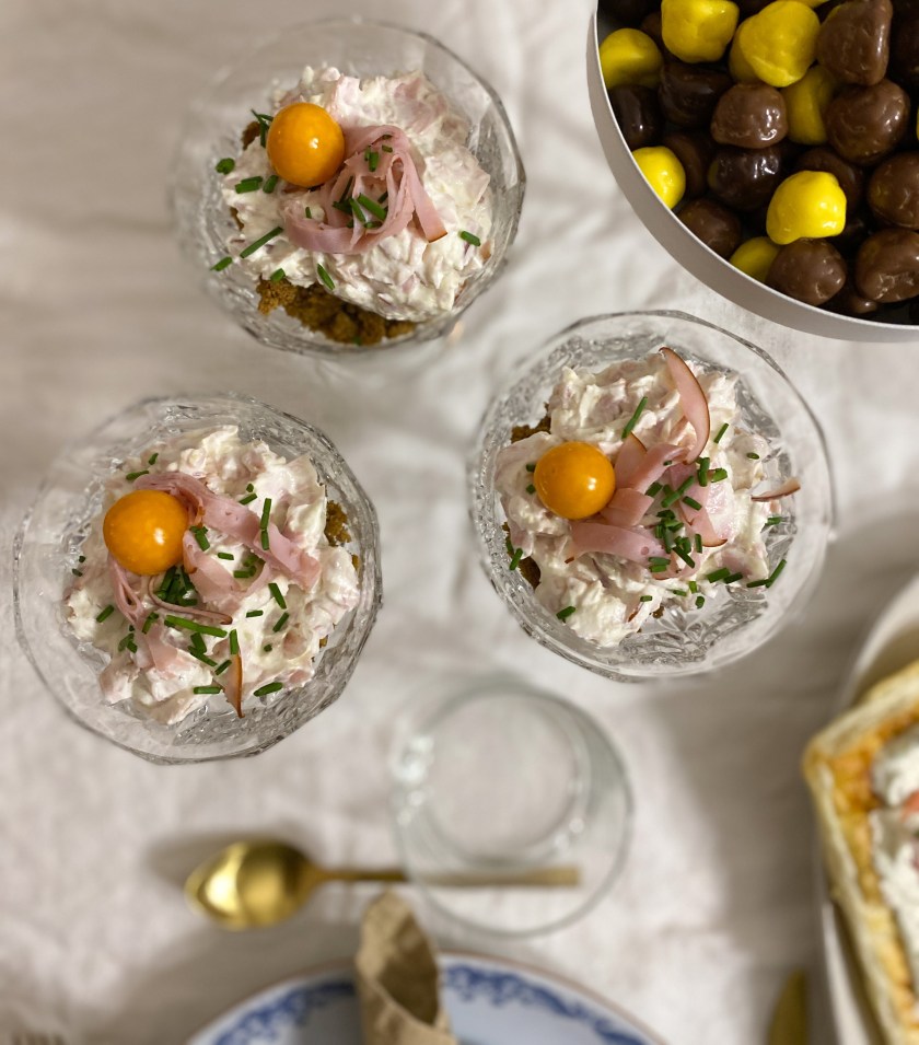 Skinkcheesecake i portionsglas