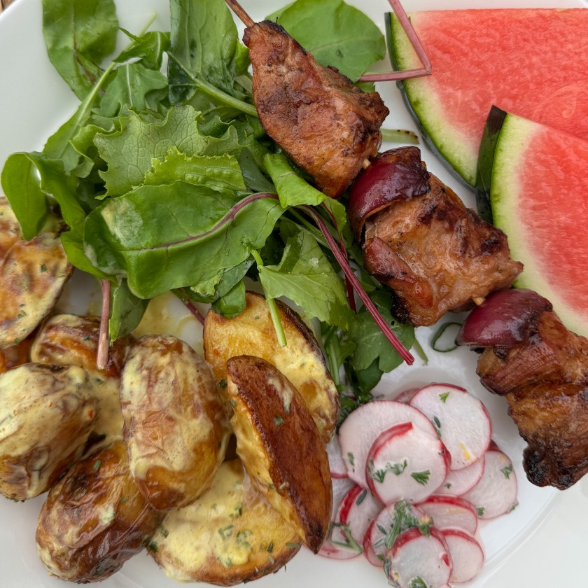 Soja- och honungsmarinerade grillspett