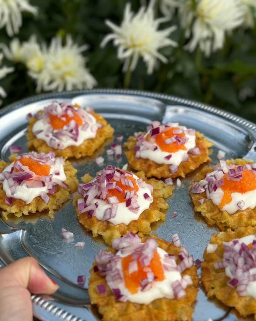 Våfflade potatisbullar